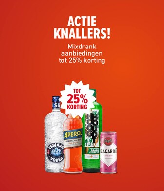 Actieknallers: sterke dranken met korting tot 25%